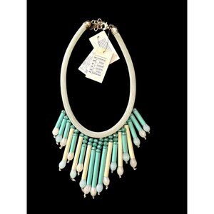 Rare Find NEW w TAGS Bulgarian PS Turquoise Blue Colored Dangle Beads Necklace
